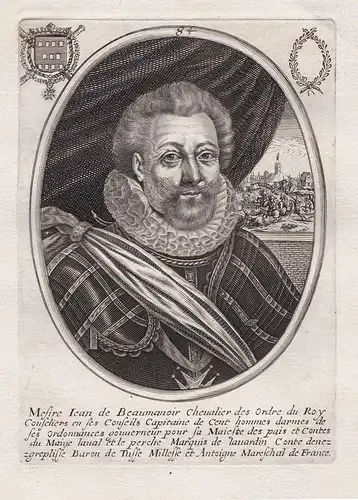 Mesire Iean de Beaumanoir... - Jean de Beaumanoir (1551-1614) marquis Lavardin Negrepelisse General Navarre Ma