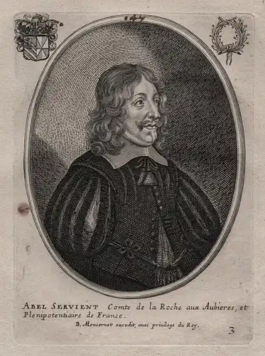 Abel Servient... -  Abel Servien (1593-1659) Sable Boisdauphin de la Roche des Aubiers Portrait
