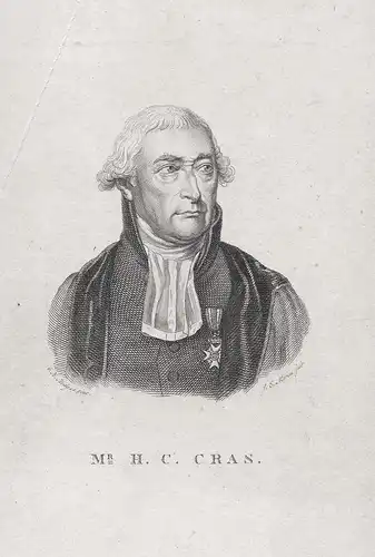Mr. H. C. Cras. - Hendrik Constantijn Cras (1739-1820) Dutch jurist librarian Leiden Amsterdam Portrait