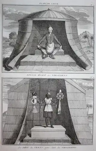 Kiwasa Idole des Virginiens. / Le Dieu des Vents, autre Idole des Virginiens. - Virginia America Indians idols