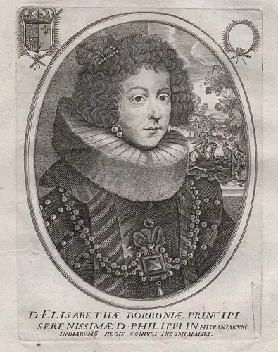 D. Elisabethae Borboniae... - Elisabeth de Bourbon (1622-1644) France Spain princess Portugal Prinzessin Spani