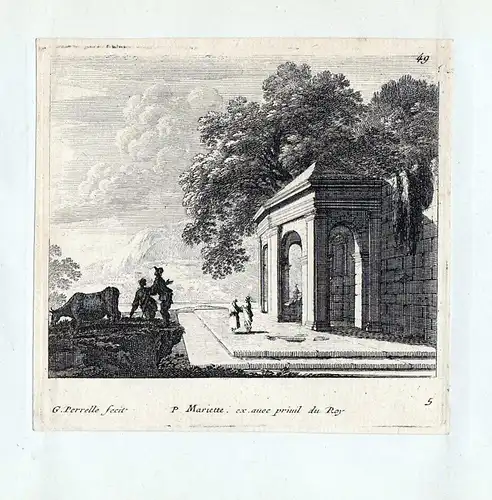 Temple Tempio Temple Italia Italy Kupferstich etching incisione