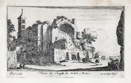 Veue du Temple du Soleil a Rome. -  Roma Rome Rom Tempio di Venere e Roma Kupferstich etching incisione