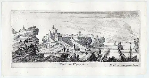 Veue de Pouzzole - Pozzuoli Golfo di Napoli Kupferstich etching incisione