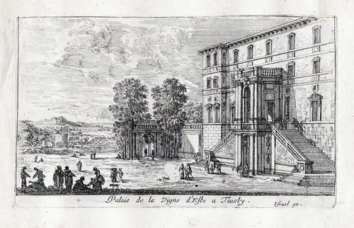 Palais de la Vigne d'Este a Tivoly. - Tivoli Villa d'Este Kupferstich etching incisione