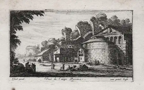 Veue du Campo Veccine. - Roma Rome Rom Foro Romano Roman Forum Kupferstich etching incisione