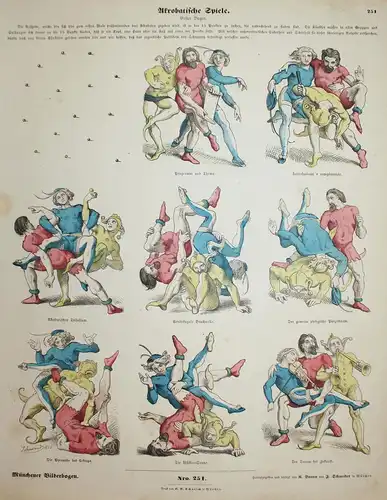 Akrobatische Spiele. -  Akrobatik Zirkus circus Kunststücke Münchener Bilderbogen Nr. 251