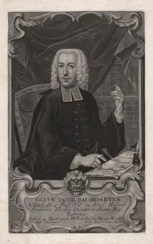 Sigism. Iacob. Baumgarten - Siegmund Jakob Baumgarten (1706-1757) Halle/Saale Theologe Portrait