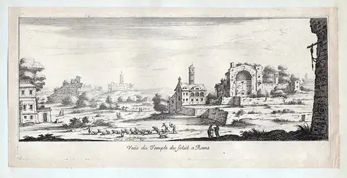 Veue du Temple du Soleil a Rome. - Roma Rome Rom Temple of Venus Kupferstich etching incisione