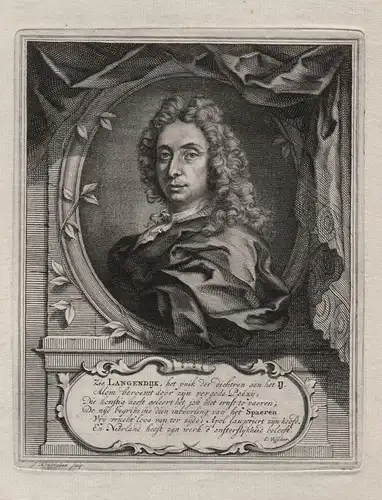 Zie Langendijk, het puik der... - Pieter Langendijk (1683-1756) Haarlem Dutch poet Amsterdam Den Haag Portrait