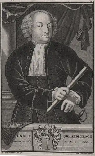 Hendrik Swaardekroon - Hendrick Zwaardecroon (1667-1728) General Dutch East Indies Portrait