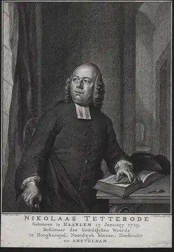 Nikolaas Tetterode - Nicolaas Tetterode (1715-1773) Haarlem Dutch theologian Leiden Dordrecht Amsterdam Portra