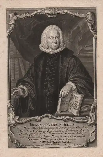Iohannes Fridricus Burgius - Johann Friedrich Burg (1689-1766) Breslau Wroclaw pastor Theologe Polen Poland Po