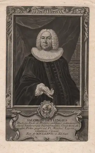 Salomon Deylingius - Salomon Deyling (1677-1755) Theologe Zwickau Wittenberg Plauen Pegau Eisleben Leipzig Por