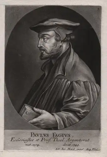 Paulus Fagius - Paul Fagius Reformator Theologe Hebraist Rheinzabern Straßburg Isny Konstanz Portrait