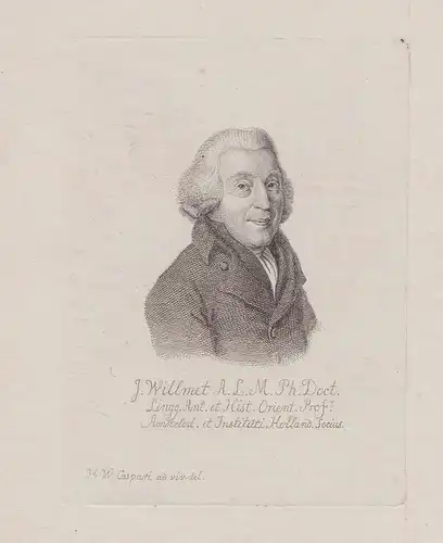 J. Willmet. - Joannes Willmet (1750-1835) Dutch orientalist Amsterdam Hebraist Portrait