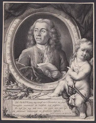 Abraham de Haen... - Abraham de Haen (1707-1748) Dutch draughtsman engraver Amsterdam Portrait
