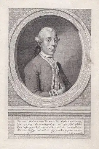 Dus toont de kunst ons Nomsz... - Johannes Nomsz (1738-1803) Dutch poet playwright essayist Amsterdam Portrait