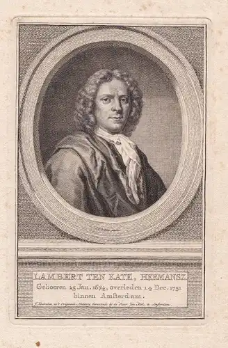 Lambert ten Kate, Hermansz. - Lambert ten Kate (1674-1731) Dutch linguist Amsterdam Haarlem Portrait