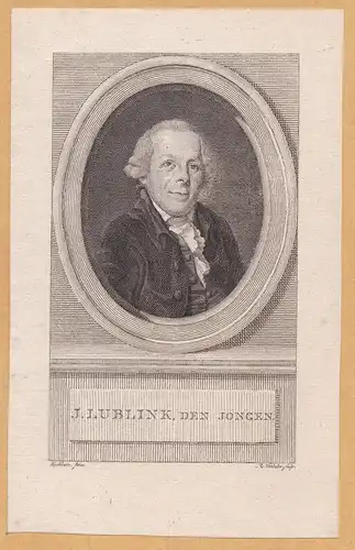 J. Lublink, den Jongen. - Johannes Lublink de Jonge (1736-1816) Dutch politician philosopher Portrait