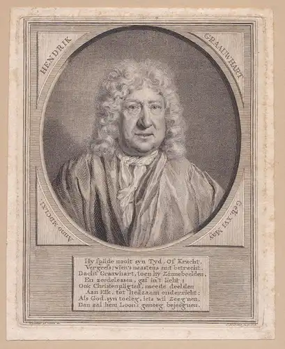 Hendrik Graauwhart - Hendrik Graauwhart (1661-1732) Dutch poet writer Portrait