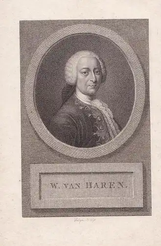 W. van Haren. // Willem van Haren (1710-1768) Dutch nobleman poet Leeuwarden Sint-Oedenrode Portrait
