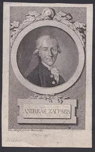 Andreas Zaupser. // Andreas Dominikus Zaupser (1746-1795) München Schriftsteller Philosoph Illuminat Dichter P