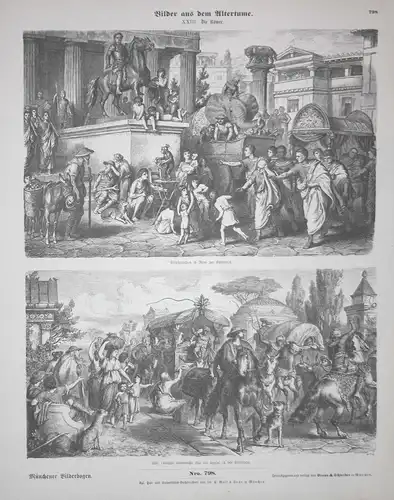 Bilder aus der Altertume. - Römer Antike Altertum Antikes Rom Münchener Bilderbogen Nr. 798