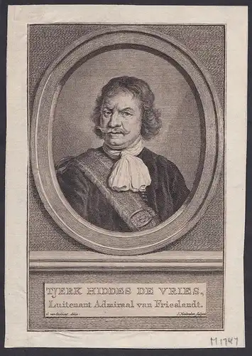 Tjerk Hiddes de Vries. // Tjerk Hiddes de Vries (1622-1666) Dutch naval hero Admiral Portrait