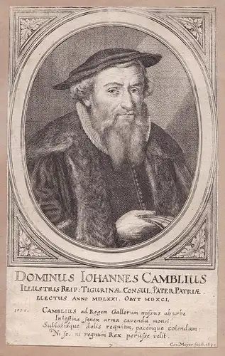 Dominus Johannes Camblius . // Johann Kambli (1517-1519) Zürich Schweiz Portrait