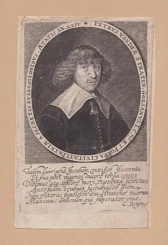Petrus Vander Straten, Goesanus I. C. // Petrus van der Straten (1616-1640) Goes Den Haag Dutch poet Portrait