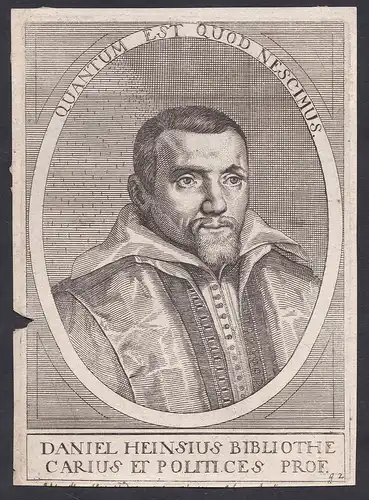 Daniel Heinsius Bibliothecarius et Politices Prof. // Daniel Heinsius (1580-1655) Dutch Renaissauce scholar Gh