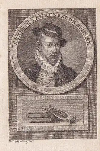 Hendrik Laurenszoon Spiegel. // Hendrik Laurenszoon Spiegel (1549-1612) writer Amsterdam Portrait