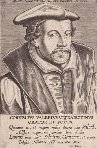 Cornelius Valerius Ultraiectinus Orator et Poeta. // Cornelius Valerius (1512-1578) Utrecht Leiden philologist