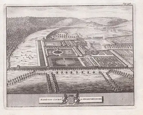 Hampton Court in Herefordshire. - Hampton Court Herefordshire Hope under Dinmore England copper engraving Kupf