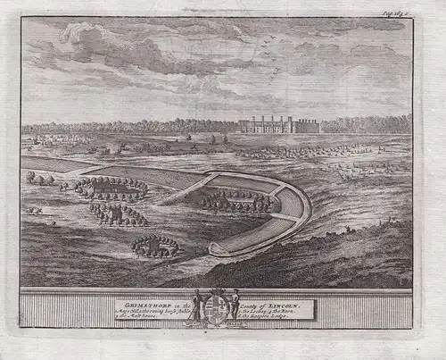 Grimsthorp in the County of Lincoln. - Grimsthorpe Castle Lincolnshire Bourne England copper engraving Kupfers