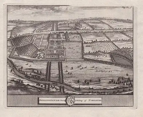 Swillington in the West... - Swillington Hall Leeds West Yorkshire England copper engraving Kupferstich