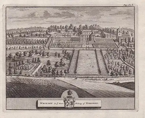 Whixley in ey West Rideing of Yorkshire. - Whixley Hall Harrogate North Yorkshire England copper engraving Kup