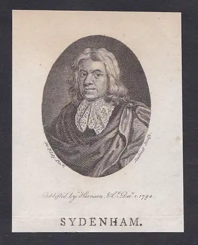 Sydenham - Thomas Sydenham (1624-1689) doctor Arzt Portrait
