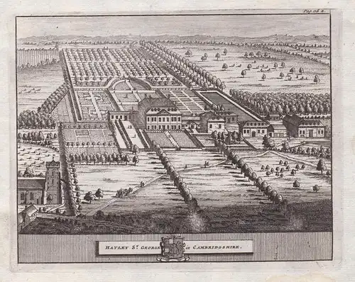 Hatley St. George in Cambridgshire. - Hatley St. George Cambridgeshire Cambridge England copper engraving Kupf