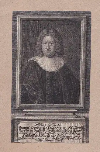 Esaias Schneider - Esaias Schneider (1684-1731) Augsburg Diakon Pfarrer Theologe Portrait
