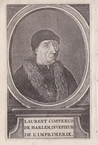 Laurent Costerus der Harlem, inventeur de L'Imprimerie. - Laurens Janszoon Coster (1370-1440) Haarlem inventor