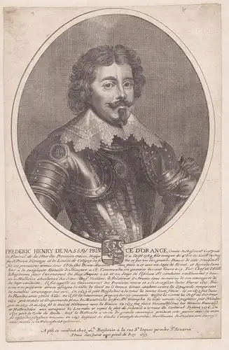 Fredric Henry de Nassau Prince D'Orange. // Frederik Hendrik van Oranje (1584-1647) Oranien Orange Holland Por