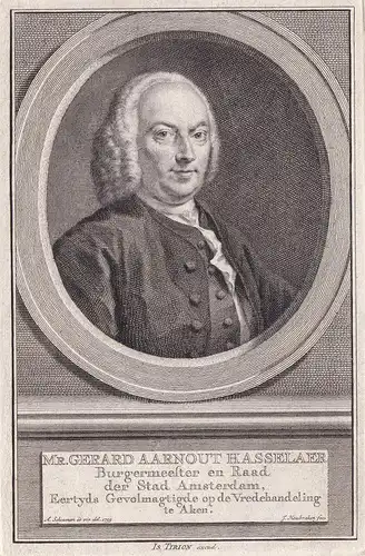 Mr. Gerard Aarnout Hasselaer. // Gerard Arnout Hasselaer (1698-1766) Amsterdam Dutch East India Company Portra