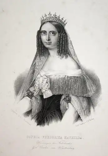 Sophia Frederika Mathilda - Sophie van Württemberg (1818-1877) Königin Niederlande Portrait