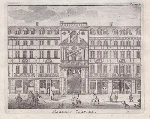 Mercers Chappel - Mercer's Chapel Mercer's Hall London Ansicht view copper engraving Kupferstich