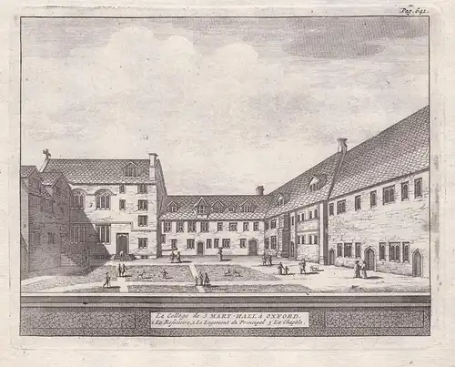 Le College de S. Mary-Hall a Oxford. - Oxford St. Mary Hall University College England copper engraving Kupfer