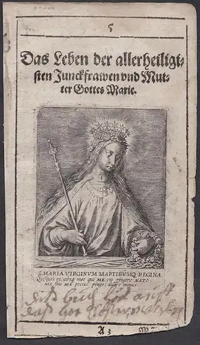 S. Maria Virginum Martirumq. Regina - Heilige Maria Mutter Jesu Heiligenbild Mary, Mother of Jesus