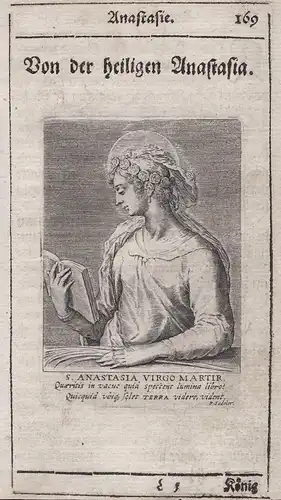S. Anastasia Virgo. Mater. - Anastasia von Sirmium Märtyrin Saint Anastasia of Sirmium martyr Heiligenbild