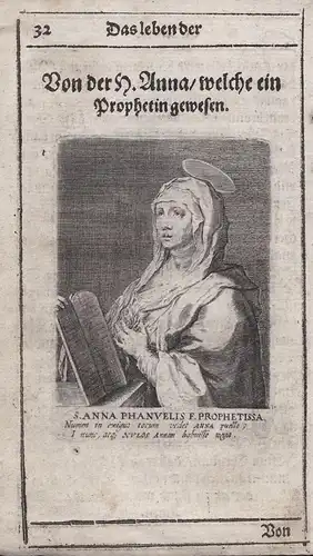 S. Anna Phanuelis F. Prophetissa. - Anna the Prophetess Prophetin Hanna Heiligenbild